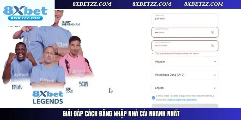 Đăng nhập nhanh chóng, đơn giản qua vài thao tác